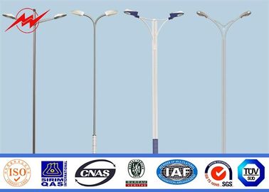 Çin Outdoor Galvanized Steel Utility Poles Street Lights Poles With Double Arm Tedarikçi