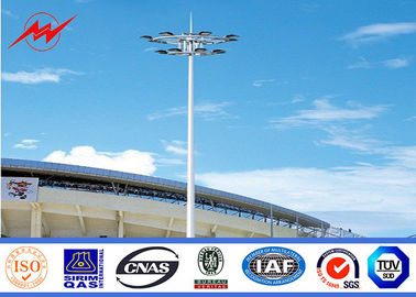 Çin Gr65 Steel Tubular Pole High Mast Light Pole Single Double / Triple Arm For Stadium Tedarikçi