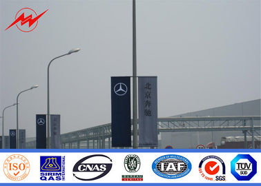 Çin 10m Roadside Street Light Poles Steel Pole With Advertisement Banner Tedarikçi