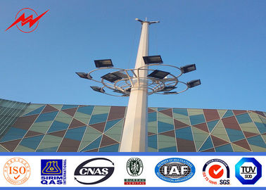Çin Stadium Lighting 36.6 Meters Galvanized High Mast Light Pole With 600kg Raising System Tedarikçi