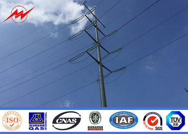 Çin 11m 10kn Electrical Power Poles Galvanized Steel Poles With Cross Arm Tedarikçi