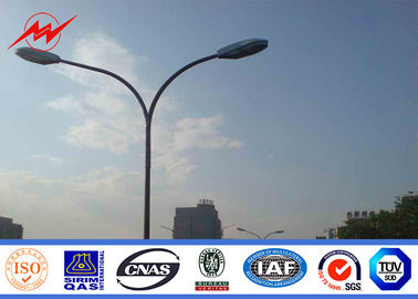 Çin Q345 Hot DIP Galvanized Street Light Poles / Street Lamp Pole With Double Arm 12M Tedarikçi