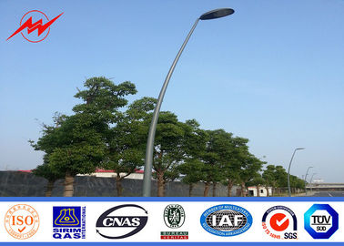 Çin Street Lighting Single Bracket Parking Light Poles 6m Height Steel 3mm Thickness Tedarikçi