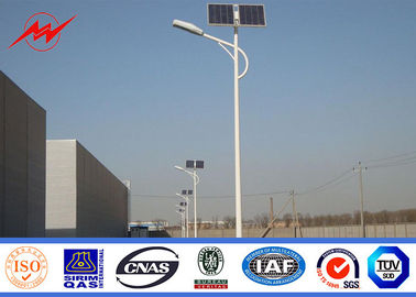 Çin Q235 Hot Dip Galvanized Street Light Poles 12m With Cross Arm 1.8 Safety Factor Tedarikçi