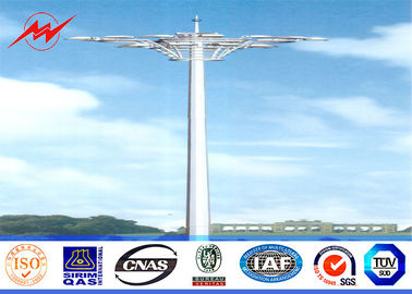 Çin Q345 Octagonal Stadium Light High Mast Tower 10 200W HPS Lights With Raising System Tedarikçi
