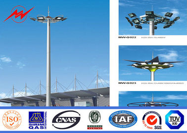 Çin Galvanized Octagonal High Mast Light Pole Single Double / Triple Arm For Stadium Tedarikçi