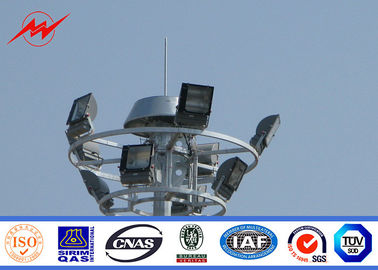 Çin octagonal steel galvanization high mast light pole with platform 20 - 50 metres Tedarikçi