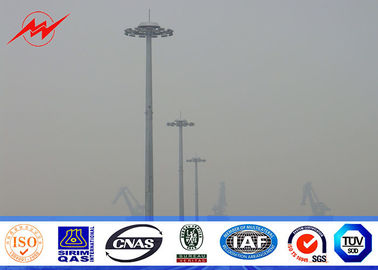 Çin Stadyum Aydınlatma İçin Platformlu Braket Kolu Olan Galvanizli Sekizgen 45M Yüksek Mast Hafif Köşegen Tedarikçi