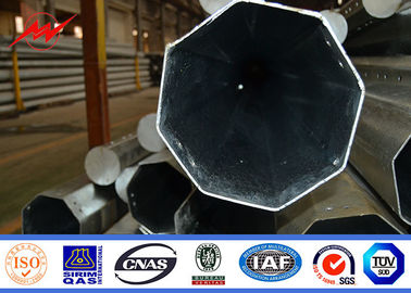 Çin ASTM A123 Malzeme ile 15m Sıcak Daldırma Galvaniz Çelik Boru Elektrik Güç Direği Tedarikçi