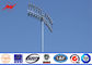 50 FT 500W LED High Mast Lighting Pole Round Shape With External Caged Ladder Tedarikçi