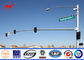 11M Height 6M  Length Durable Mast Arm Traffic Signals Pole With Anchor Bolts Tedarikçi