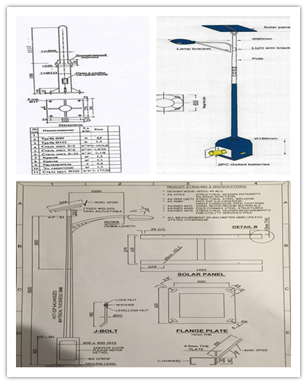 School / Villas Steel High Mast Street Lamp Poles With Drawing 1.0 Safety Factor 1