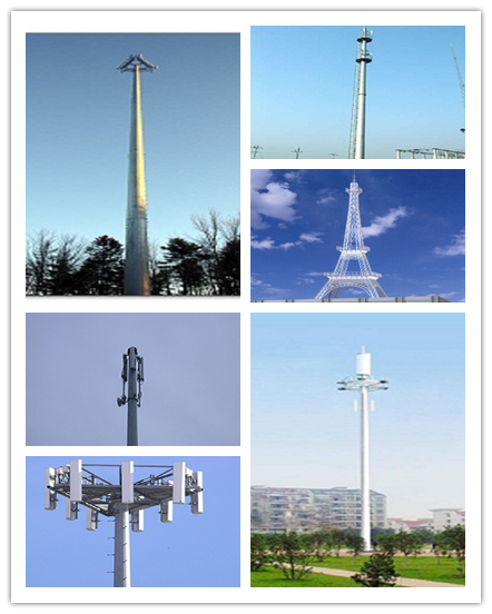 Steel Material Mono Pole Tower For Telecommunication With Its Drawing 0