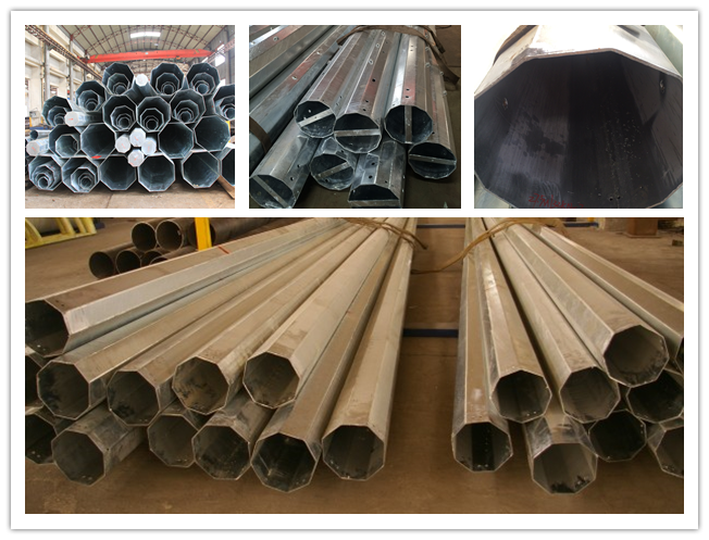 Galvanization Steel Utility Pole For 110kv Electrical Power Transmission Line Project 2