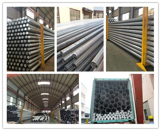 Steel Hot Dip Galvanized Steel Poles For Transmission Power Distribution 0