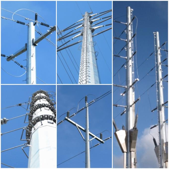 27M - 35M Transmission Electric Power Pole Monopoles Line GR65 Steel Material 0