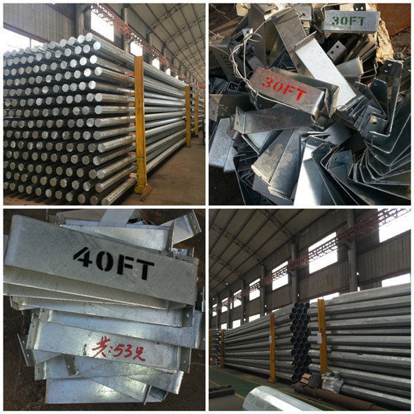 69KV Steel Galvanized Polygonal Tapered Electrical Power Pole For High Voltage Transmission Line Project 0