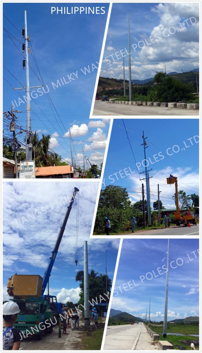 16m 2500dan Galvanizasyon Çelik Kulesi direği 90ft Afrika İletişim hattı Metal Posta 1