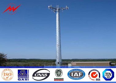 Çin Steel 100ft Mono Pole Mobile Cell Phone Tower / Tapered / Flanged Steel Poles Tedarikçi