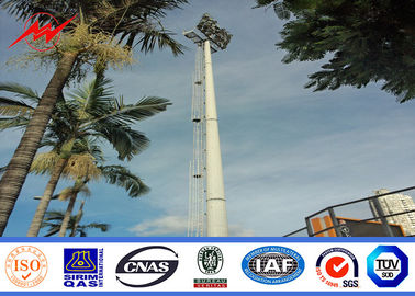 Çin 15m Powder Coated High Mast Outdoor Lamp Pole For Park Lighting Fixed Ladder Tedarikçi