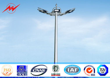 Çin 20 Meter Raising Lowering High Mast Pole , Steel Wire Cables Stadium Light Pole Tedarikçi