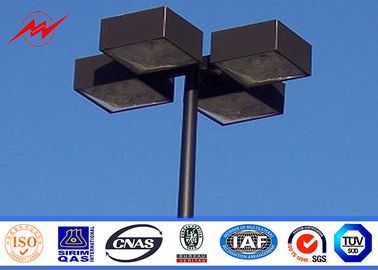 Çin 10M Blue Square Light Street Lighting Poles 4mm Thickness 1.5m Light Arm For Parking Lot Tedarikçi