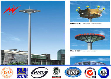 Çin 30m 3 Sections HDG High Mast Pole With 15*2000w For Airport Lighting Tedarikçi