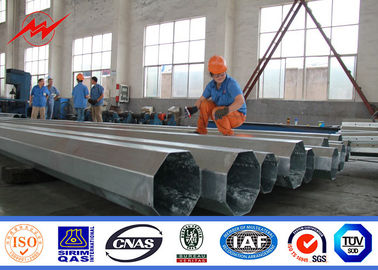 Çin 11.8M 500 Kgf 8 Sides Galvanized Steel Pole Bitumen Surface 4mm Thickness Tedarikçi
