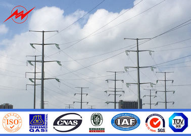 Çin 9 - 17m Hot Dip Galvanized Electrical Power Pole With Arms ISO 9001 Certificate Tedarikçi