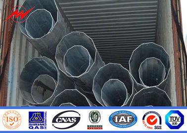 Çin 9m 11m 12m Galvanized Steel Electrical Power Pole Bitumen With Cross Arms Tedarikçi