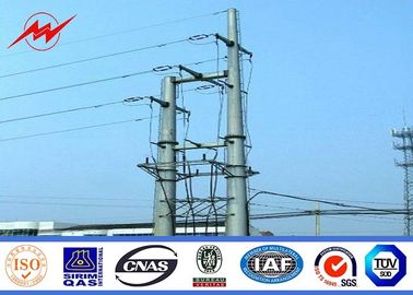 Çin 132 KV 15m Galvanized Steel Power Transmission Poles With Cross Arm 12 Side Tedarikçi