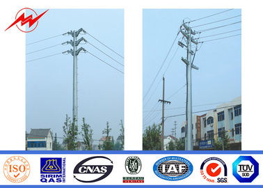 Çin 45 FT 2 Sections 220 KV Electric Steel Power Pole With Galvanization / Bitumen Tedarikçi