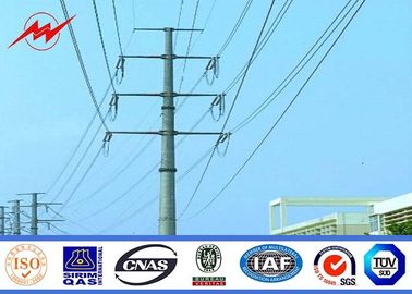 Çin 15m 18m Galvanized Steel Electrical Power Pole Bitumen With Cross Arms ISO 9001 Tedarikçi
