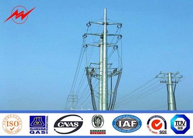 Çin Electrical 3 Sections Hot Dip Galvanized Power Pole With Arms Drawings 17m Height Tedarikçi
