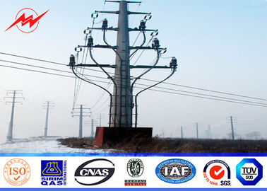 Çin 14m Octagonal Steel Power Distribution Poles Galvanized Bitumen AWS D1.1 For Transmission Overline Tedarikçi