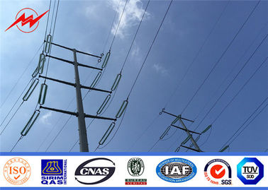 Çin 100KV Electric Transmission Line Steel Galvanized Pole , Electrical Power Poles Tedarikçi