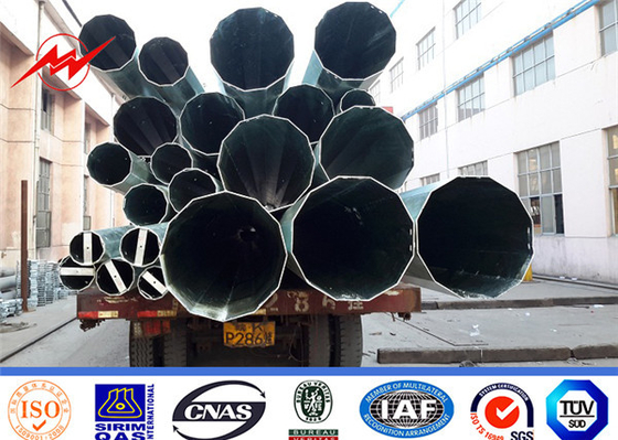 Çin Elektrik dağıtım için 35FT galvanizli çelik direği, sıcak dip galvanizli Tedarikçi