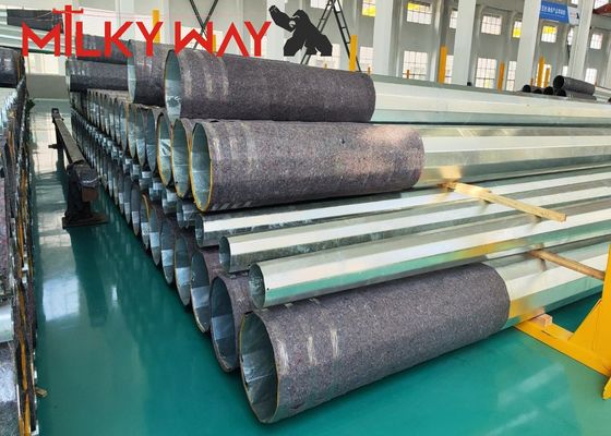 Kalite  Hot Dip Galvanized Steel Power Pole with 15 Years Warranty and 160 Km/Hour Wind Speed for Electricity Distribution fabrika