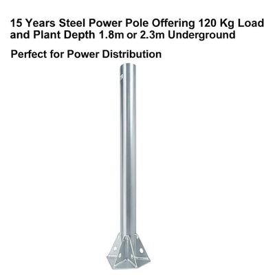 Kalite  15 Years Warranty Steel Power Pole with 120 Kg Load Capacity and 1.8m or 2.3m Plant Depth for Power Distribution fabrika