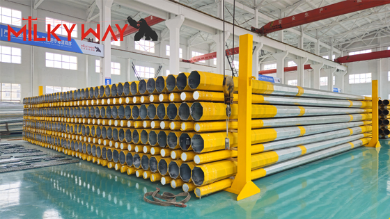 Kalite  High-Strength Q460 Octagonal Hot-Dip Galvanized Steel Pole for 69kV Power Transmission Lines fabrika
