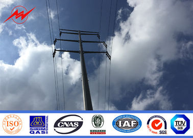 Conical 4mm Thickness Hot Dip Galvanized Power Transmission Pole With Stepped Bolt Tedarikçi