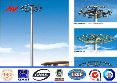 Multisided Powder Coating 40M High Mast Pole with Winch for Park Lighting Tedarikçi