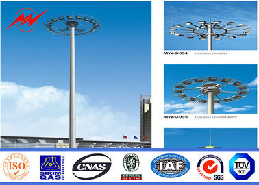 Multisided Powder Coating 40M High Mast Pole with Winch for Park Lighting Tedarikçi