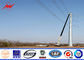 Conical 3.5mm thickness electric power pole 22m height with three sections for transmission Tedarikçi