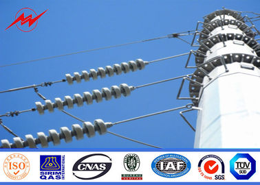 18M Power Transmission Line Steel Utility Pole With Steel Angle Cross Arm , ISO Standard Tedarikçi