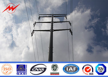 Q345 / Q235 69 kv Single Circuit Electrical Power Pole With Cross Arm Parts Tedarikçi