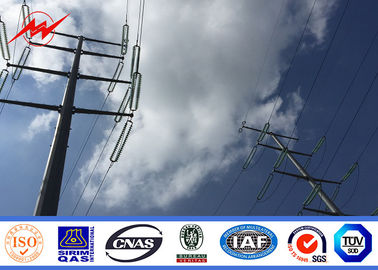 9 - 17m Hot Dip Galvanized Electrical Power Pole With Arms ISO 9001 Certificate Tedarikçi