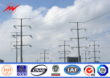 9 - 17m Hot Dip Galvanized Electrical Power Pole With Arms ISO 9001 Certificate Tedarikçi