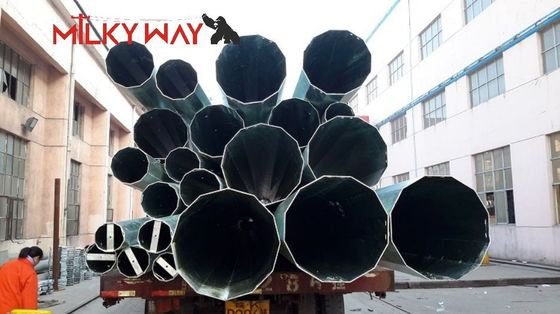 Güç dağıtım Elektrikli çelik direği 35FT 40FT Sıcak daldırma galvanizlenmiş bitirme Tedarikçi