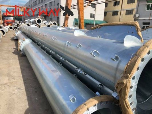 16m 18m Yükseklik Konik Elektrik Güç Kutbu 5mm Kalınlık ASTM A123 Galvanizasyon Standardı Tedarikçi